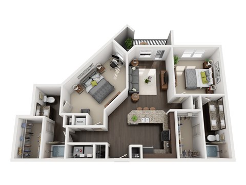 B3 floor plan at Civic at Frisco Square Apartments, Frisco